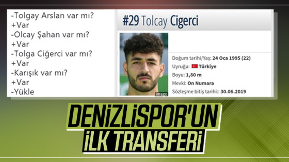 denizlispor un ilk transferi tolcay ciğerci olacak en son haber