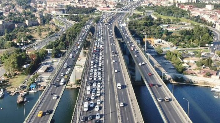 (Havadan fotoğraflar) Haliç'te trafik yoğunluğu -9