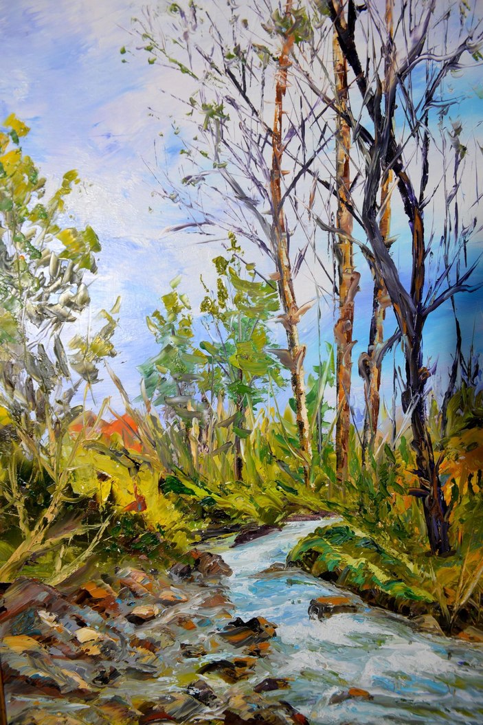 Hataylı ressam, 'spatula' kullanarak eşsiz eserlere imza atıyor -6