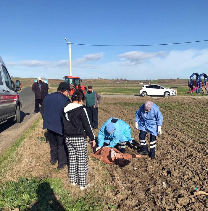 Eşiyle tartışınca seyir halindeki araçtan atladığı iddia edilen kadın, yaralandı -1