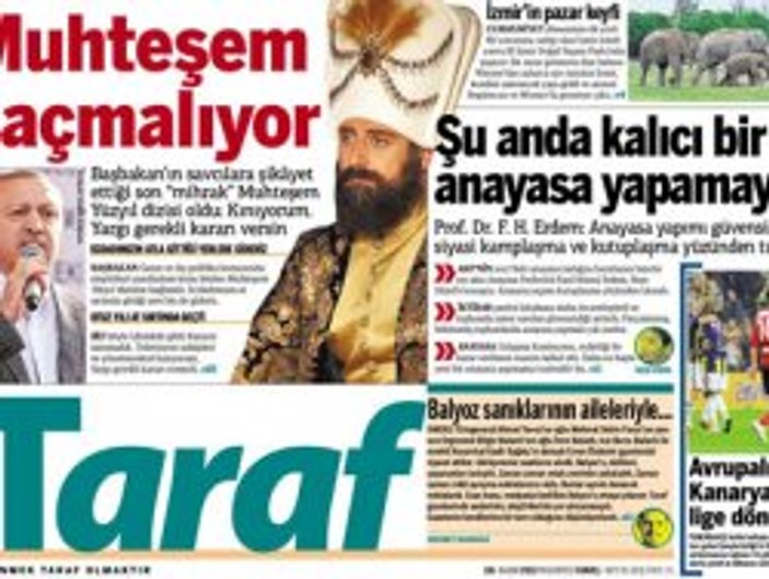 Taraf'tan Erdoğan'a Muhteşem Yüzyıl tepkisi