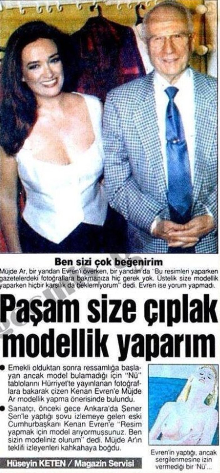Müjde Ar'dan Kenan Evren'e nü modellik teklifi