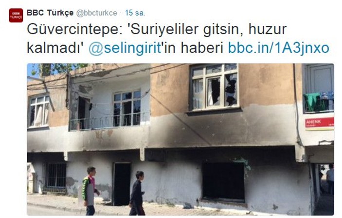 BBC Türkçe'den Suriyeliler provokasyonu