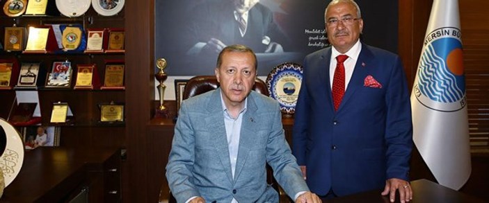 Erdoğan Mersin Belediye Başkanı'nı ziyaret etti