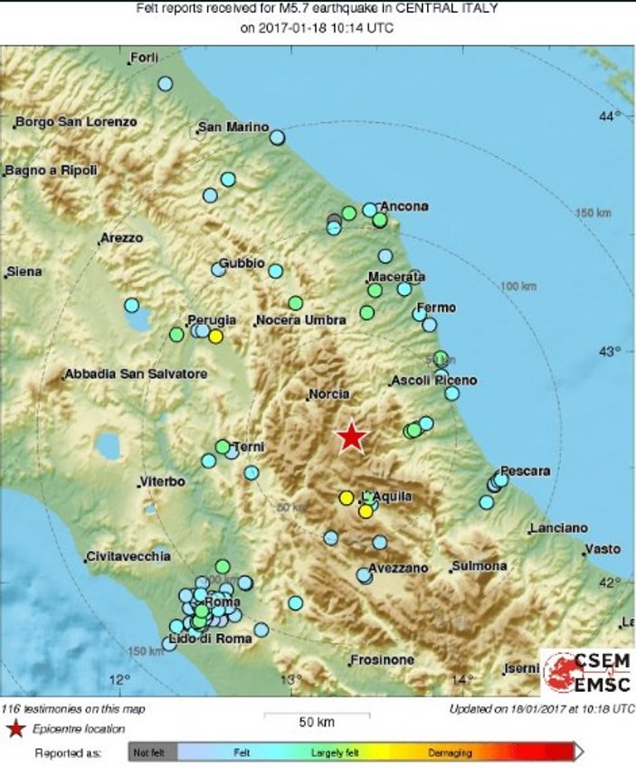 İtalya'nın başkenti Roma'da deprem