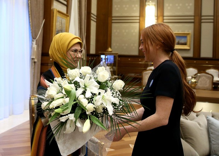 Cumhurbaşkanı Erdoğan Lindsay Lohan'ı kabul etti
