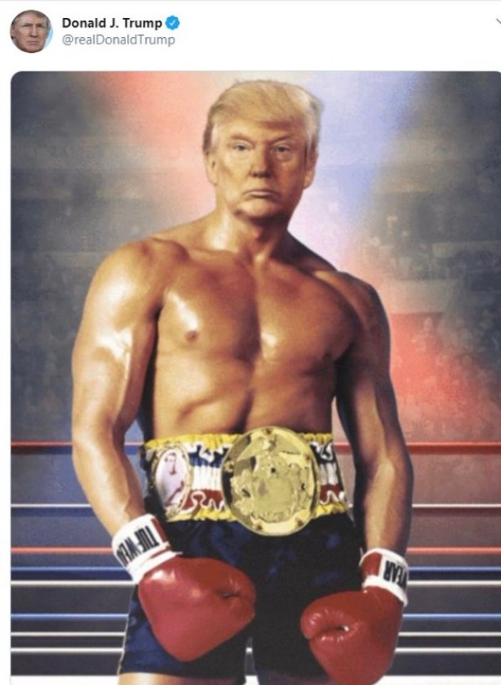 Trump'tan montajlı Rocky paylaşımı