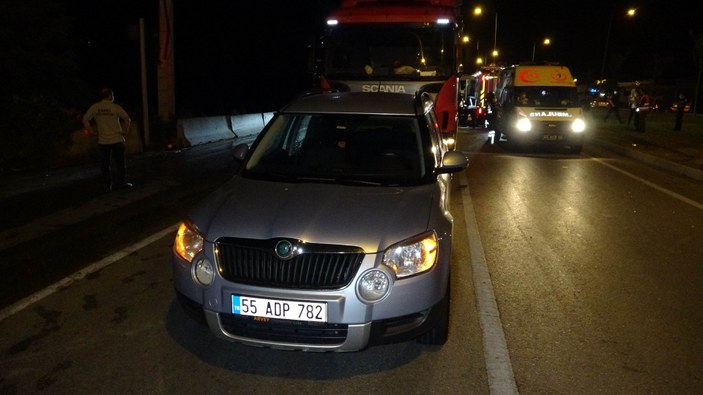 Samsun'da kaza yapan tır şoförü hayatını kaybetti