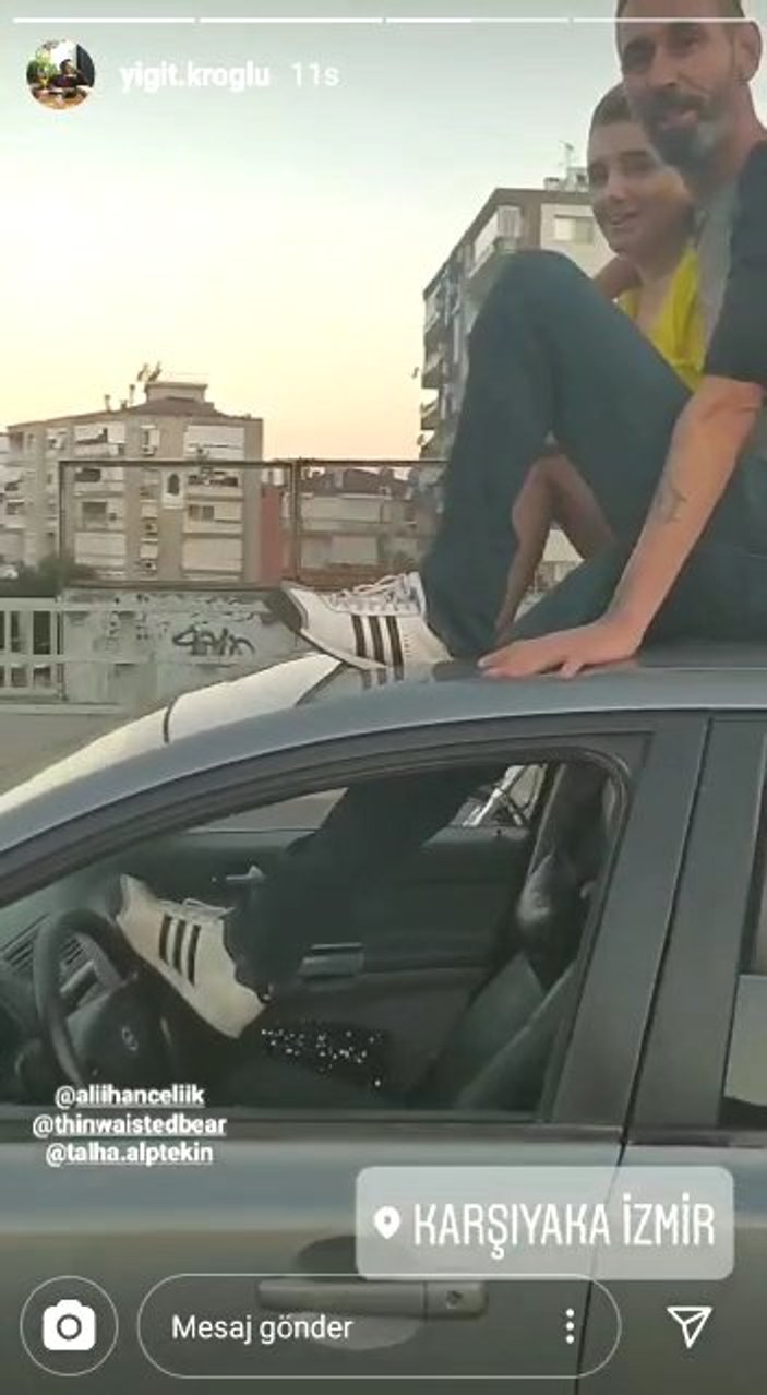 İzmir’de sürücü ayağıyla otomobil kullandı