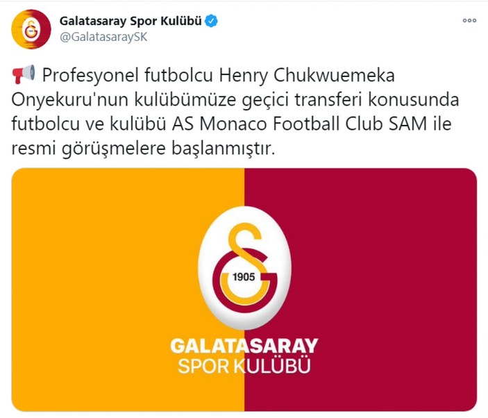 Galatasaray Onyekuru'yu açıkladı