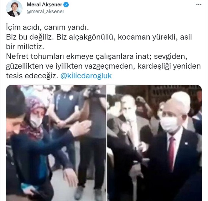 Meral Akşener'den çocuğunu Kılıçdaroğlu'ndan uzaklaştıran kadına tepki