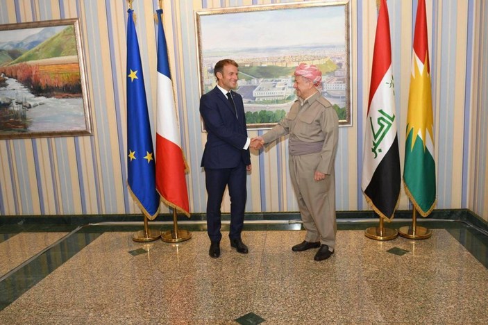 Emmauel Macron, IKBY Başkanı Barzani ile görüştü