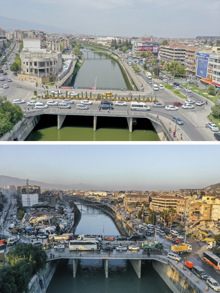 Kahramanmaraş’ta deprem öncesi ve sonrası fotoğraflar