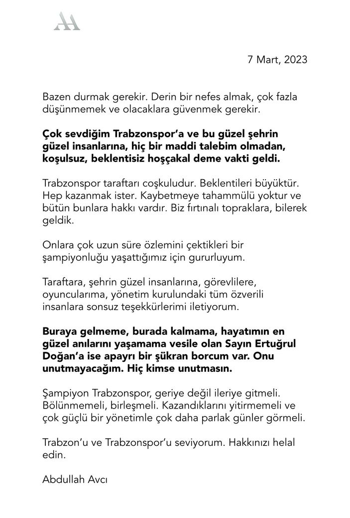 Trabzonspor'da Abdullah Avcı istifa etti