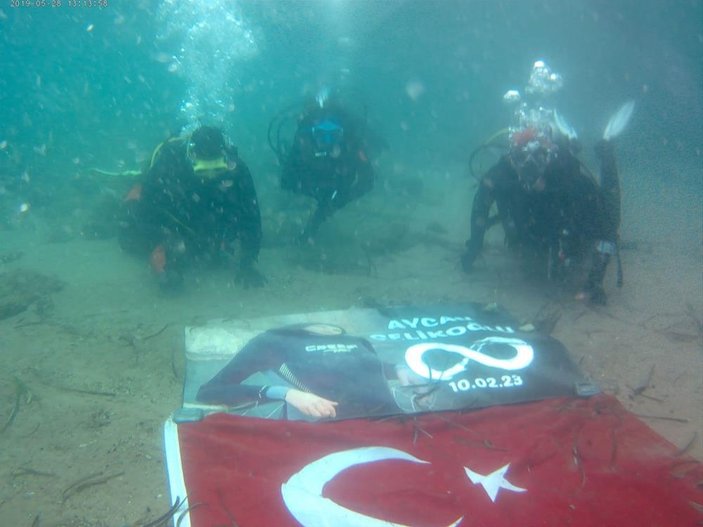 Depremde hayatını kaybeden genç kız, Kadınlar Günü'nde dalgıç arkadaşları tarafından anıldı