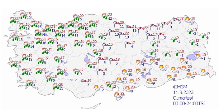 Meteoroloji 58 ile uyar verdi.