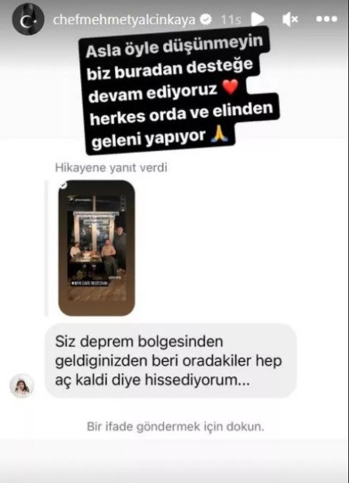 Şef Mehmet Yalçınkaya deprem bölgesinden döndü