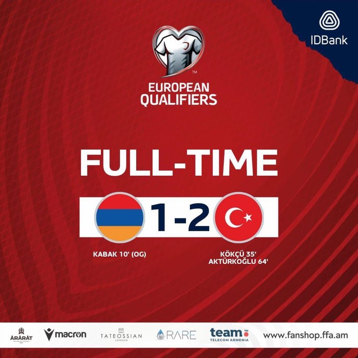 Ermenistan'ın mağlubiyeti hazmetmesi 1 saat sürdü