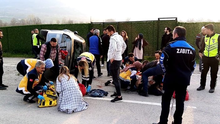 Bursa’da alkollü sürücü otomobiliyle takla attı
