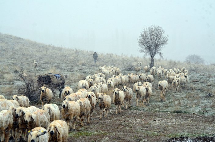 En az yağış alan illerden Aksaray'da kar yağışı sevindirdi #4