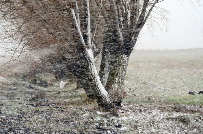 En az yağış alan illerden Aksaray'da kar yağışı sevindirdi #9