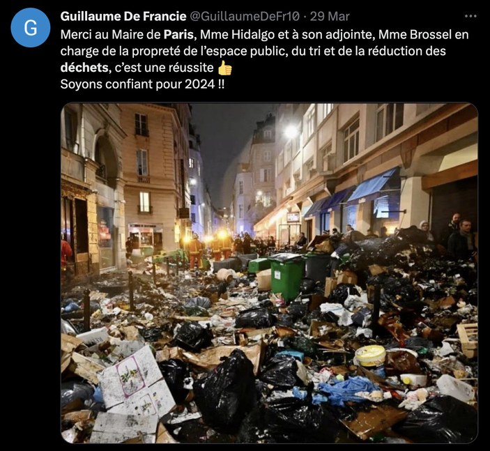Fransa'daki çöp dağları sosyal medyada dalga konusu oldu