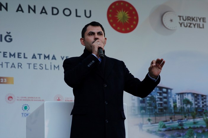 Murat Kurum, Elazığ'da afet konutları temel atma töreninde konuştu