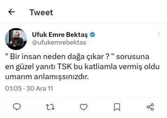 CHP'li belediyede bir terör sevicisi daha! Ufuk Emre Bektaş'ın TSK’yı suçlayan paylaşımları ortaya çıktı