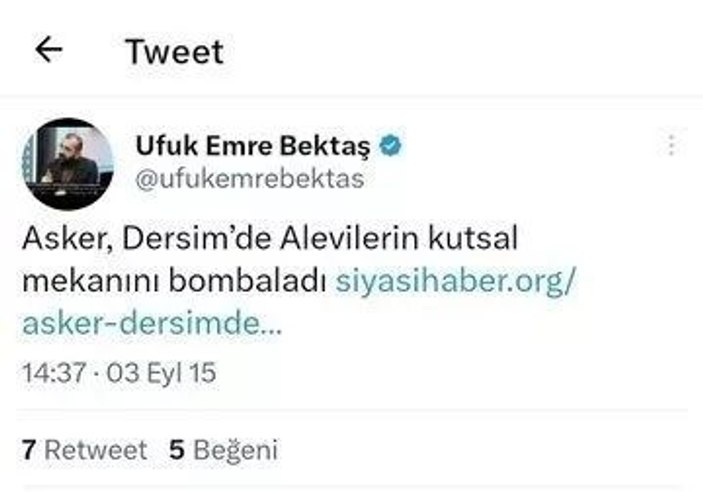 CHP'li belediyede bir terör sevicisi daha! Ufuk Emre Bektaş'ın TSK’yı suçlayan paylaşımları ortaya çıktı