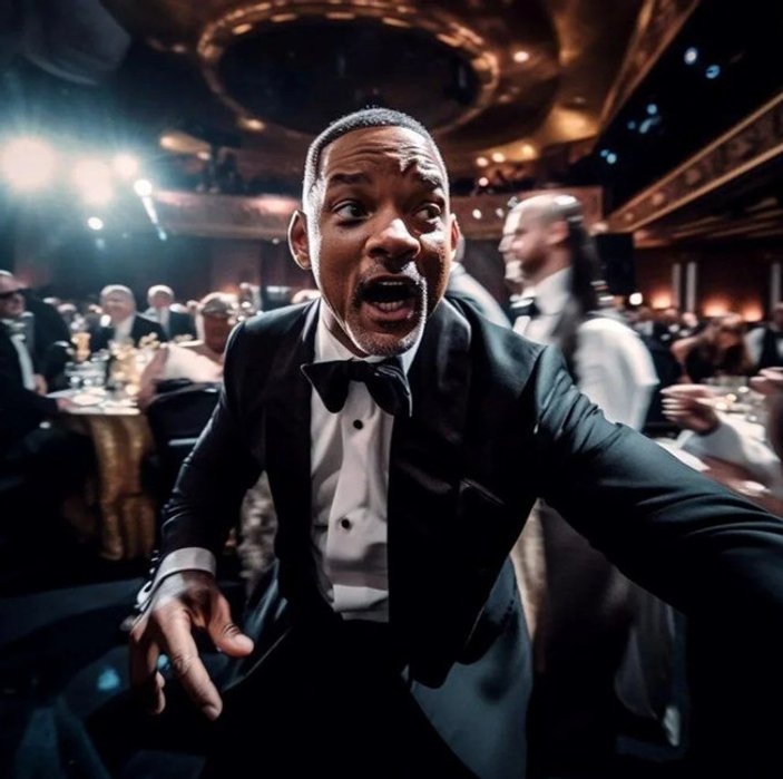 Will Smith'in Chris Rock'a attığı tokat bir kez daha gündeme geldi! Yapay zeka ile canlandırıldı