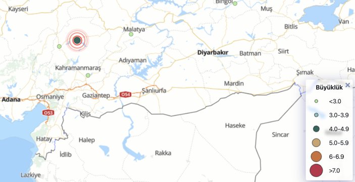 Kahramanmaraş'ın Göksun ilçesi 4.1 büyüklüğünde depremle sarsıldı