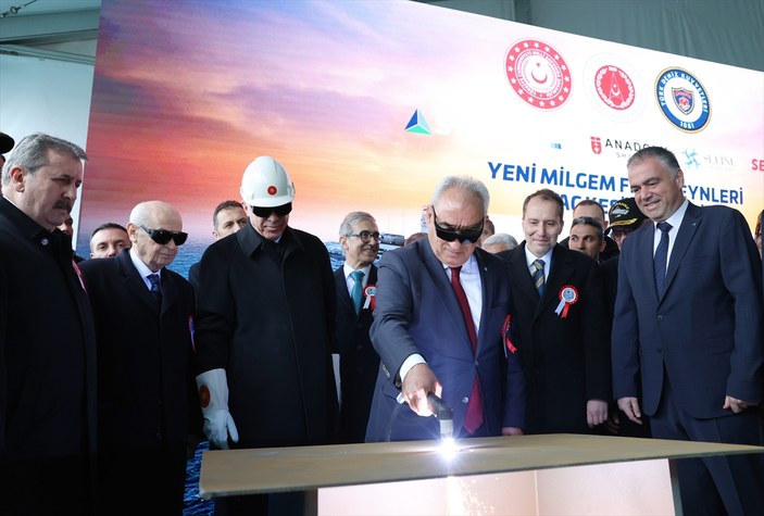 Cumhurbaşkanı Erdoğan, 3 yeni firkateynin sac kesme törenine katıldı