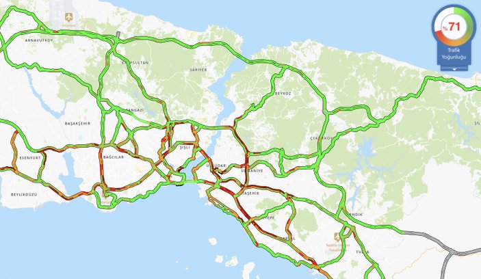 İstanbul'da yağmur etkisini gösterdi! Trafik yüzde 70'i geçti