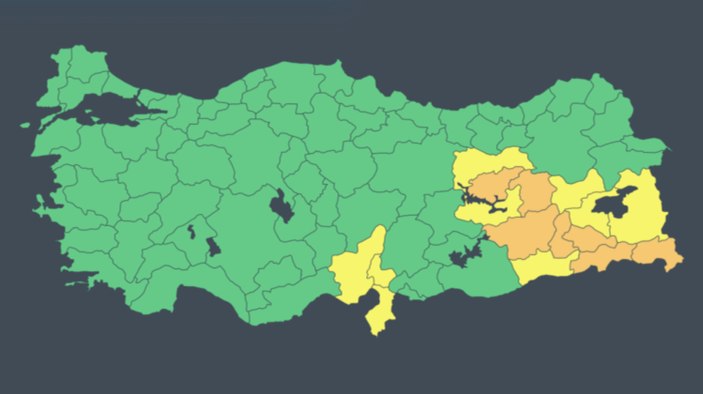 Meteoroloji’den sarı ve turuncu uyarı: 16 ilde kuvvetli yağış bekleniyor