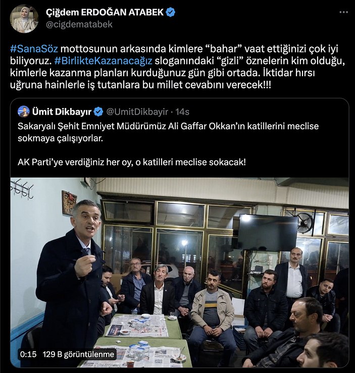 Çiğdem Erdoğan Atabek'ten İyi Partili Ümit Dikbayır'a sert cevap