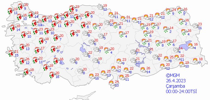 Meteoroloji'den 16 ile sarı kodlu uyarı