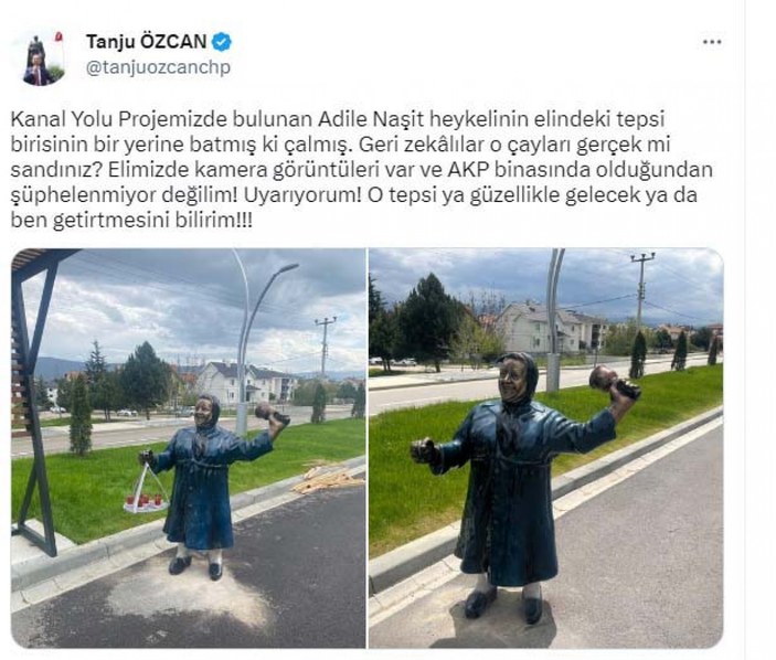 Tanju Özcan'ın çalındı dediği heykel belediyeden çıktı