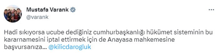 Mustafa Varank'tan Kılıçdaroğlu'na: Anayasa mahkemesine başvursanıza