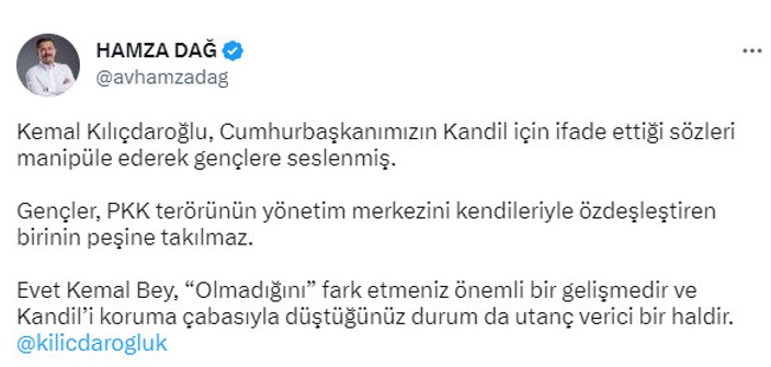 İletişim Başkanlığı'ndan Kılıçdaroğlu'nun teröristlere yönelik ifadeleri manipüle etmesine yanıt