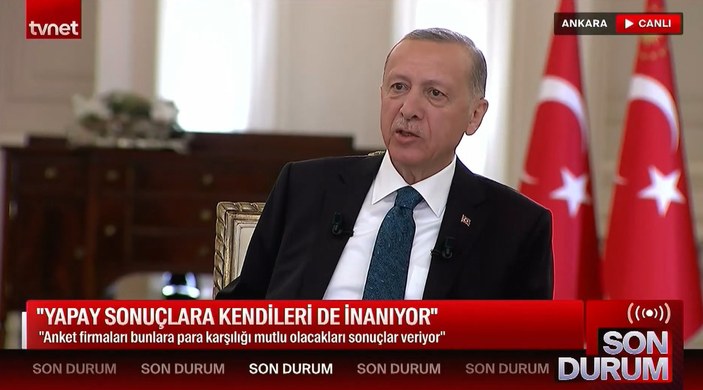 Cumhurbaşkanı Erdoğan'dan anketlere dair açıklama: Tereddüte yer vermeyecek şekilde öndeyiz