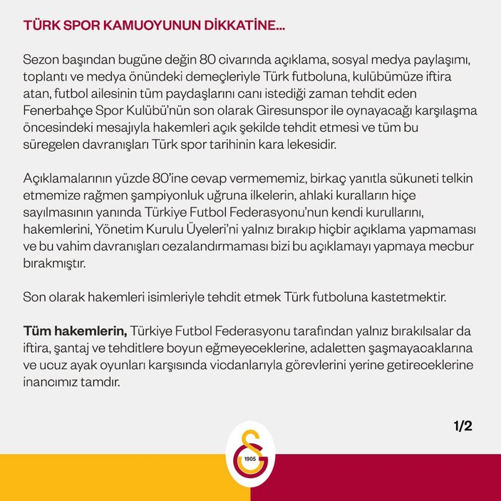 Galatasaray: Türk spor tarihinin kara lekesi