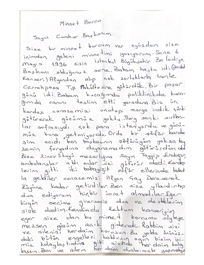 Hamza Dağ, bir vatandaşın Cumhurbaşkanı Erdoğan'a yazdığı mektubu okudu