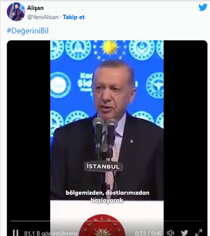 Alişan'dan Başkan Erdoğan paylaşımı