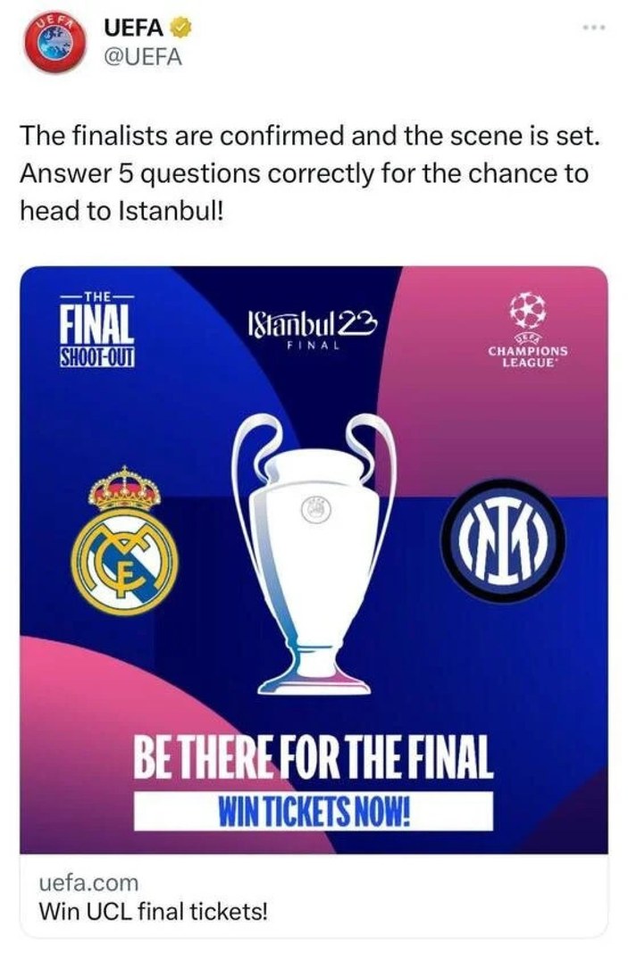 UEFA, yarı final maçı oynanmadan Real Madrid'i finalist yaptı