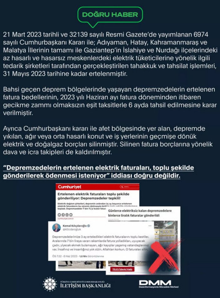Kılıçdaroğlu'nun depremzedelerle ilgili iddiası İletişim Başkanlığı tarafından yalanlandı