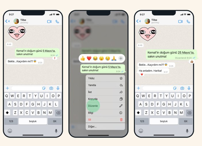 WhatsApp’ın mesaj düzenleme özelliği Türkiye’ye geldi