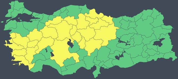 Ankara ve İzmir dahil 24 kente Meteoroloji'den sarı kodlu uyarı