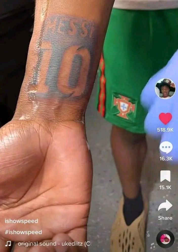 Ronaldo ile buluşan IShowSpeed kolundaki Messi dövmesini sakladı