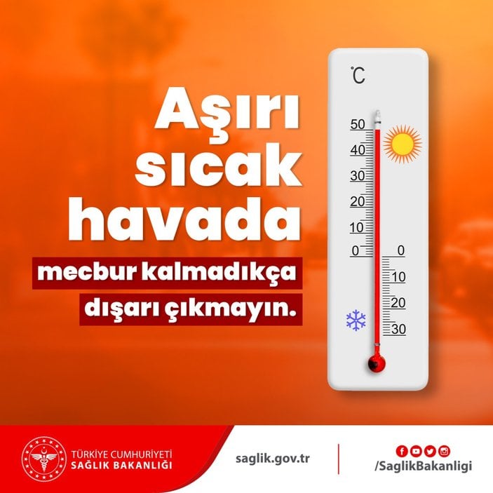 Sağlık Bakanlığı'ndan sıcaklık uyarısı: Mecbur kalmadıkça dışarı çıkmayın