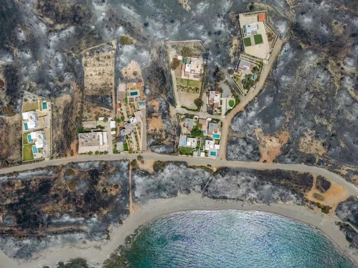 Günlerdir alevlere teslim olan Rodos Adası'nın son hali